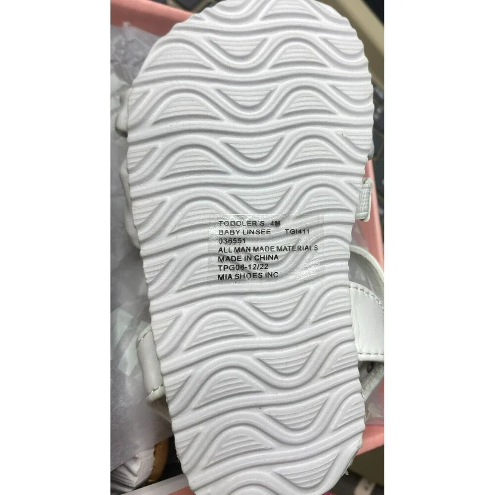 Mini MIA Toddler Baby Linsee Sandals - White - Toddler's Size 4M - Picture 5 of 5